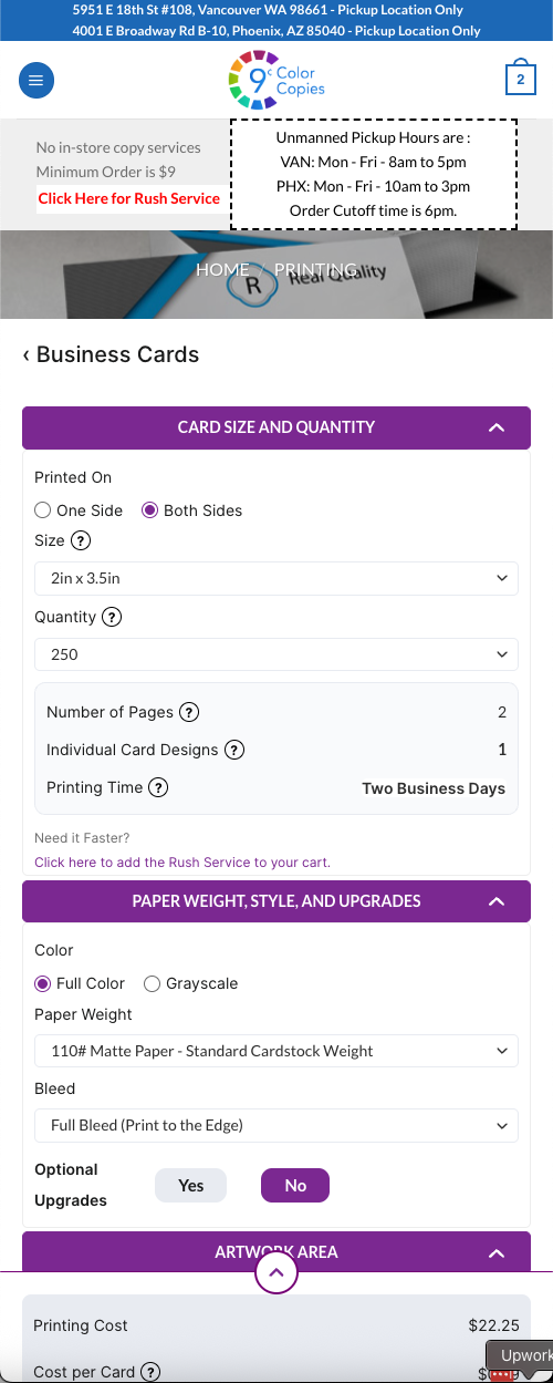 9 Cent Color Copies: WordPress Ordering System Redesign for Print Business Efficiency