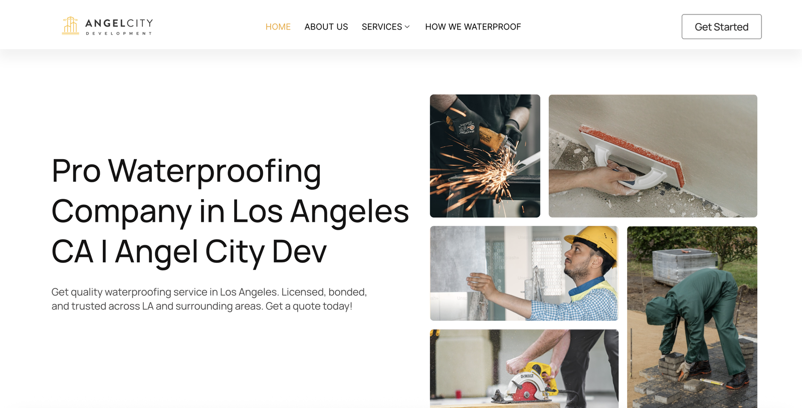 Angel City Development: Search Engine Optimized WordPress Website for Waterproofing Company