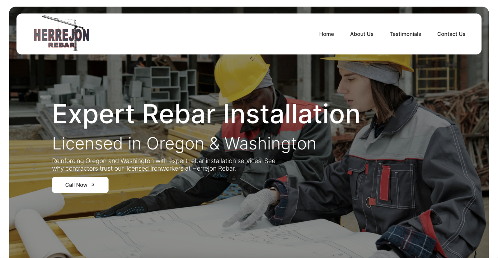 Herrejon Rebar: Construction Web Design Portland in WordPress CMS