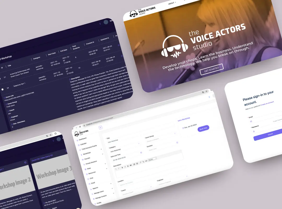 The Voice Actor Studio, React Web App LMS Rebuild for Performance and Scalability